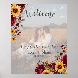 Välkomstfoto för Rustic Ro och Aster Bröllop Poster