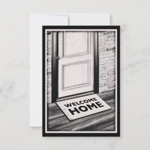 välkomstfotografi av dörrmatta hemma inbjudningar