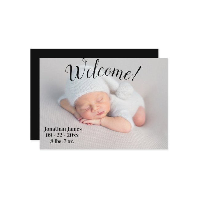 Välkomstfotoskript Kön Neutral födelse Meddelande (Fram/Back In Situ)