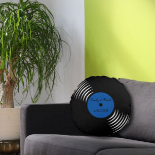 Välkomstfyllning för Cute Vinyl Record Rund Kudde