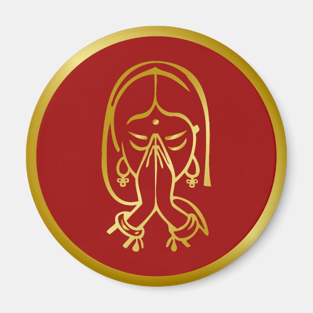 Välkomstgesture från Indien - Namaskar Magnet (Framsidan)