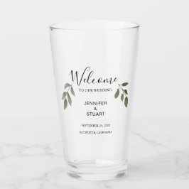 Välkomsthälsa bröllop i Modern elegant vattenfärg Glaskopp