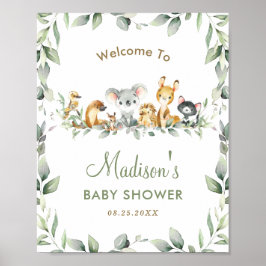 Välkomsthälsa för Australian Animals Greenery Baby Poster