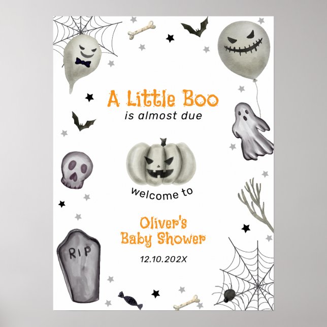 Välkomsthälsa för Modern Little Boo Ghost Boy Show Poster (Framsidan)