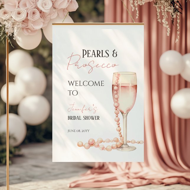 Välkomsthälsa för Pearcos och Proseccos  Rosa Möhi Poster (Skapare uppladdad)