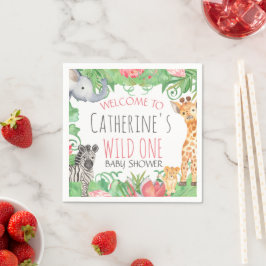 Välkomsthälsa för Safari Animal Topium Blommigt Ba Pappersservett