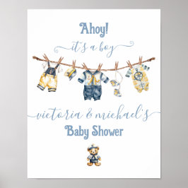 Välkomsthälsa för sjömanskårens Nautical Clothesli Poster