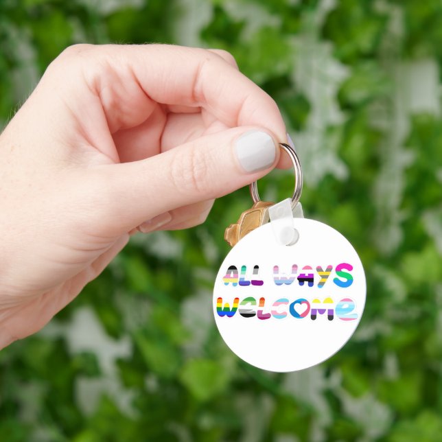 Välkomsthälsa HGBTQIA+-pride för inkluderingsfrågo Nyckelring (Hand)