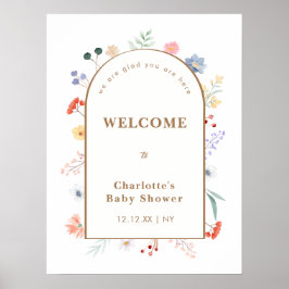 Välkomsthälsa om Bebisjukaren i vår Boho Arch Wild Poster
