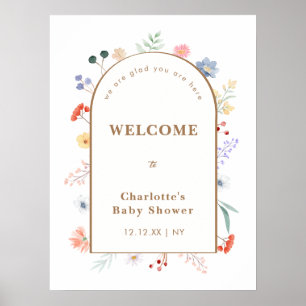 Välkomsthälsa om Bebisjukaren i vår Boho Arch Wild Poster