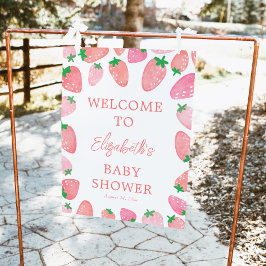 Välkomsthälsa om Berry Sweet Strawberry Baby Showe Poster