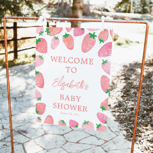 Välkomsthälsa om Berry Sweet Strawberry Baby Showe Poster