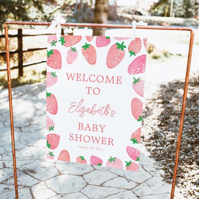 Välkomsthälsa om Berry Sweet Strawberry Baby Showe Poster (Skapare uppladdad)