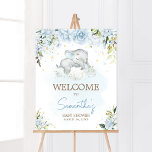 Välkomsthälsa om Blue Blommigt Elephant Baby Showe Poster<br><div class="desc">Gör evenemanget speciellt med den här pojken Elephant Baby Shower med vår söta och vackra utskrivbara välkomstskylt med ett vackert Blue Guld Elephant Baby Shower-tema. Ladda ned,  anpassa och skapa varaktiga minnen med den här perfekten för ditt glada firande! BS636</div>