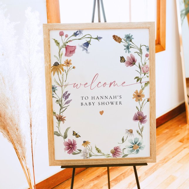 Välkomsthälsa om CMILLA Boho WildblomGirl Baby Sho Poster (Skapare uppladdad)