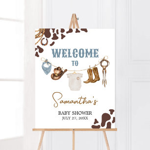 Välkomsthälsa om Cowboy Baby Shower Poster