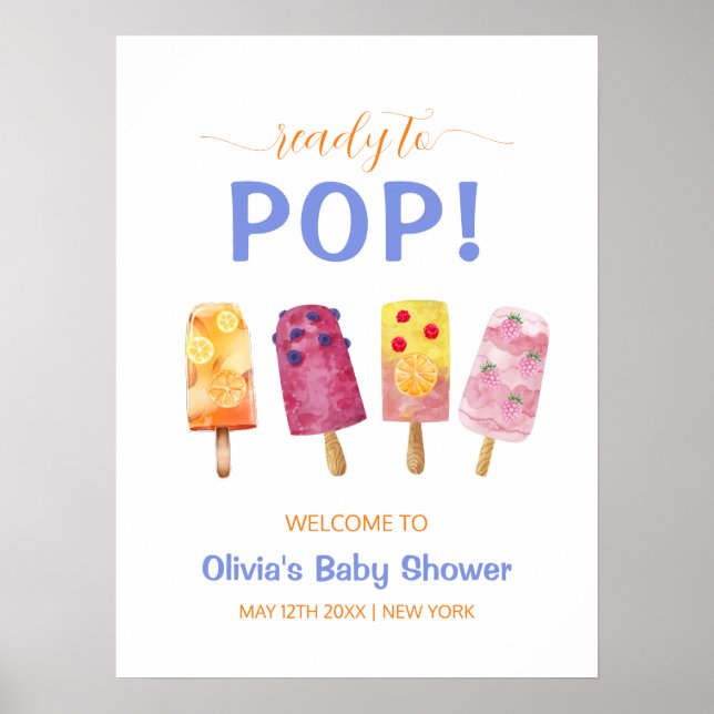 Välkomsthälsa om Cute Fruit Cream Popcicle Baby Sh Poster (Framsidan)