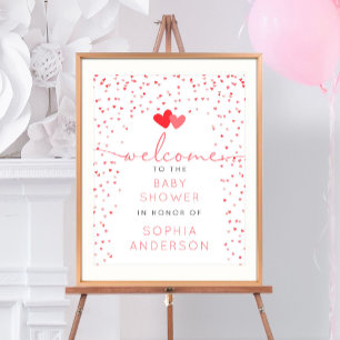Välkomsthälsa om en liten älskling i Valentine Bab Poster