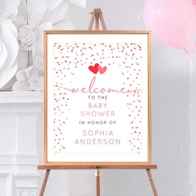Välkomsthälsa om en liten älskling i Valentine Bab Poster (Skapare uppladdad)