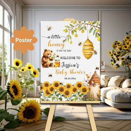 Välkomsthälsa om en liten honungsbi poster