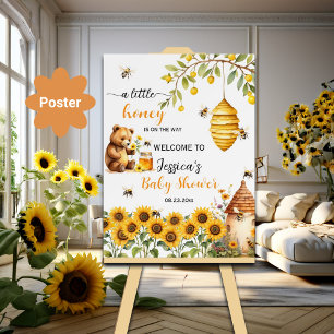 Välkomsthälsa om en liten honungsbi poster