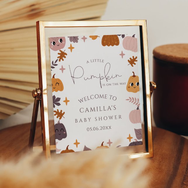 Välkomsthälsa om en liten knumpkin Baby Shower Poster (Skapare uppladdad)