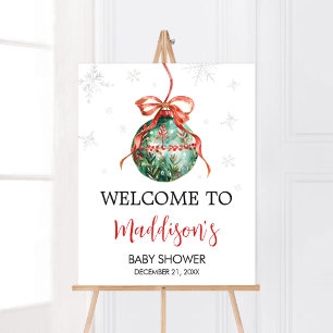 Välkomsthälsa om en trevlig liten julbabyåda poster