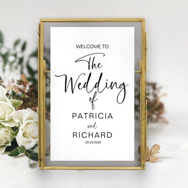 Välkomsthälsa om enkel modern kalligrafi i Bröllop Poster (Skapare uppladdad)