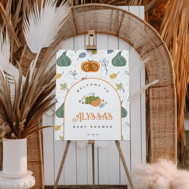 Välkomsthälsa om Fall Pumpkin Patch Baby Shower Poster (Skapare uppladdad)