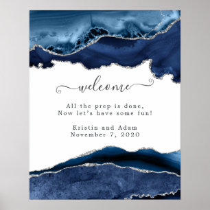 Välkomsthälsa om flottan och Silver Agate Bröllop Poster