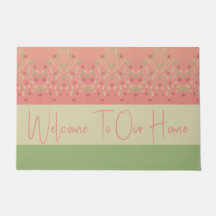 Välkomsthälsa om grönt och Rosy Rosa