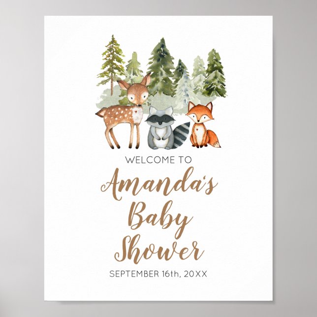 Välkomsthälsa om hjort animal äventyr Camper Baby  Poster (Framsidan)