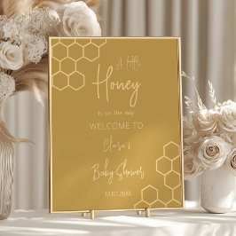 Välkomsthälsa om honung Minimal Golden Beige Baby  Poster