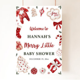 Välkomsthälsa om Julvinter Merry Little Baby Showe Poster