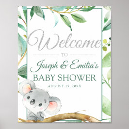 Välkomsthälsa om Koala Gender Neutral Baby Shower Poster