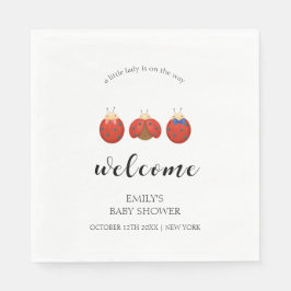 Välkomsthälsa om minimalistiskt Ladybug-familjens  Pappersservett