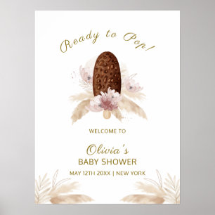 Välkomsthälsa om modern Boho Ice Cream Popcicle Ba Poster