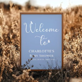 Välkomsthälsa om modern fjäril Calligraphy Baby Sh Poster