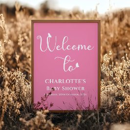 Välkomsthälsa om modern fjäril Calligraphy Baby Sh Poster