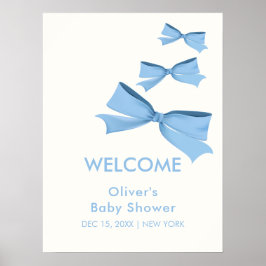 Välkomsthälsa om Modern Little Bow Ram Boy Shower Poster