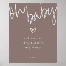 Välkomsthälsa om Neutral Baby Shower Modern Oh Bab