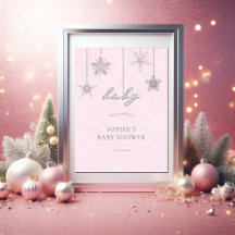 Välkomsthälsa om Rhinestones Snöflingor Rosa Baby 