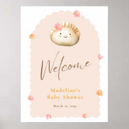 Välkomsthälsa om Rosa Flicka Dute Dumpling Poster