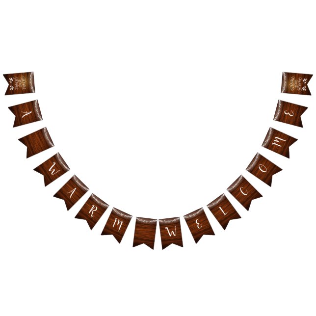 Välkomsthälsa om Rustit New Home Woodgrain & Fairy Vimplar (Alla)