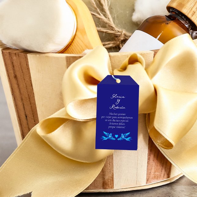 Välkomsthälsa om spanska, Hummingbird Boho Mexican Presentetikett (Skapare uppladdad)