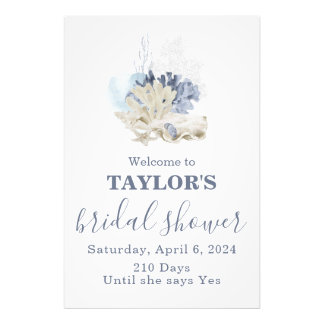 Välkomsthälsa om strandblått möhippa fototryck