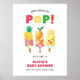 Välkomsthälsa om Tropiskt fruktpersikofärgat iskrä Poster