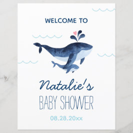 Välkomsthälsa om valar under Sea Baby Shower