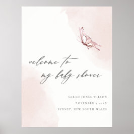 Välkomsthälsa om vattenfärgsfjäder för babyskor poster