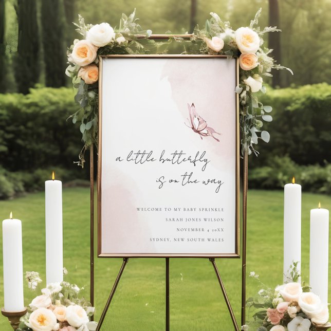 Välkomsthälsa om  vattenfärgsfjäder för babyskor poster (Skapare uppladdad)